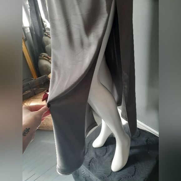 NWT Zara Elegant Gray Maxi Slip Dress - Picture 14 of 15